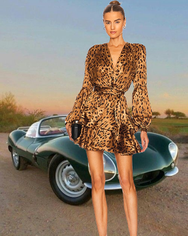 2023 Dress Leopard Fashion Nightclub Party Celebrate Outfit Vestido