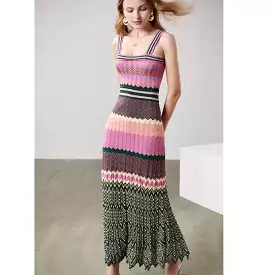 2024 Ashore Boutique Lt Luxury Silk Filament Knitted Dress New Women