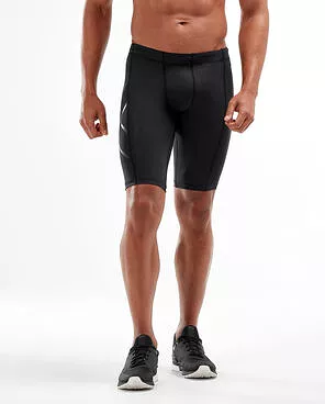 2XU Men's COMPRESSION SHORTS : MA3851B - BLK/NRO