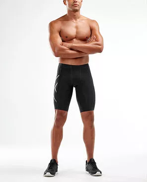 2XU Men's COMPRESSION SHORTS-MA3851B (BLK/SIL)