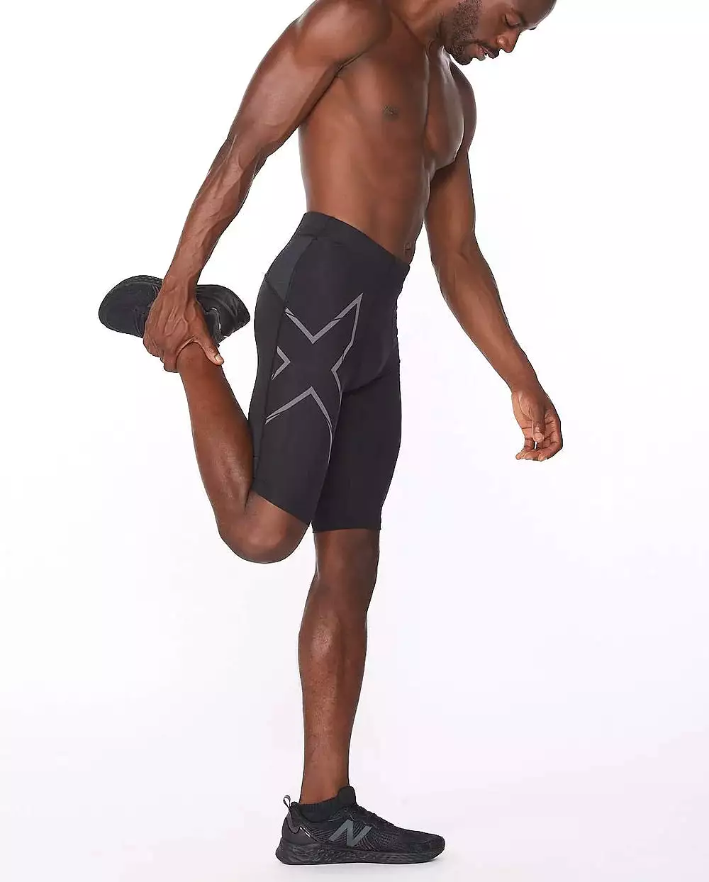 2XU Men's Light Speed Compression Shorts - Black/Black Reflective