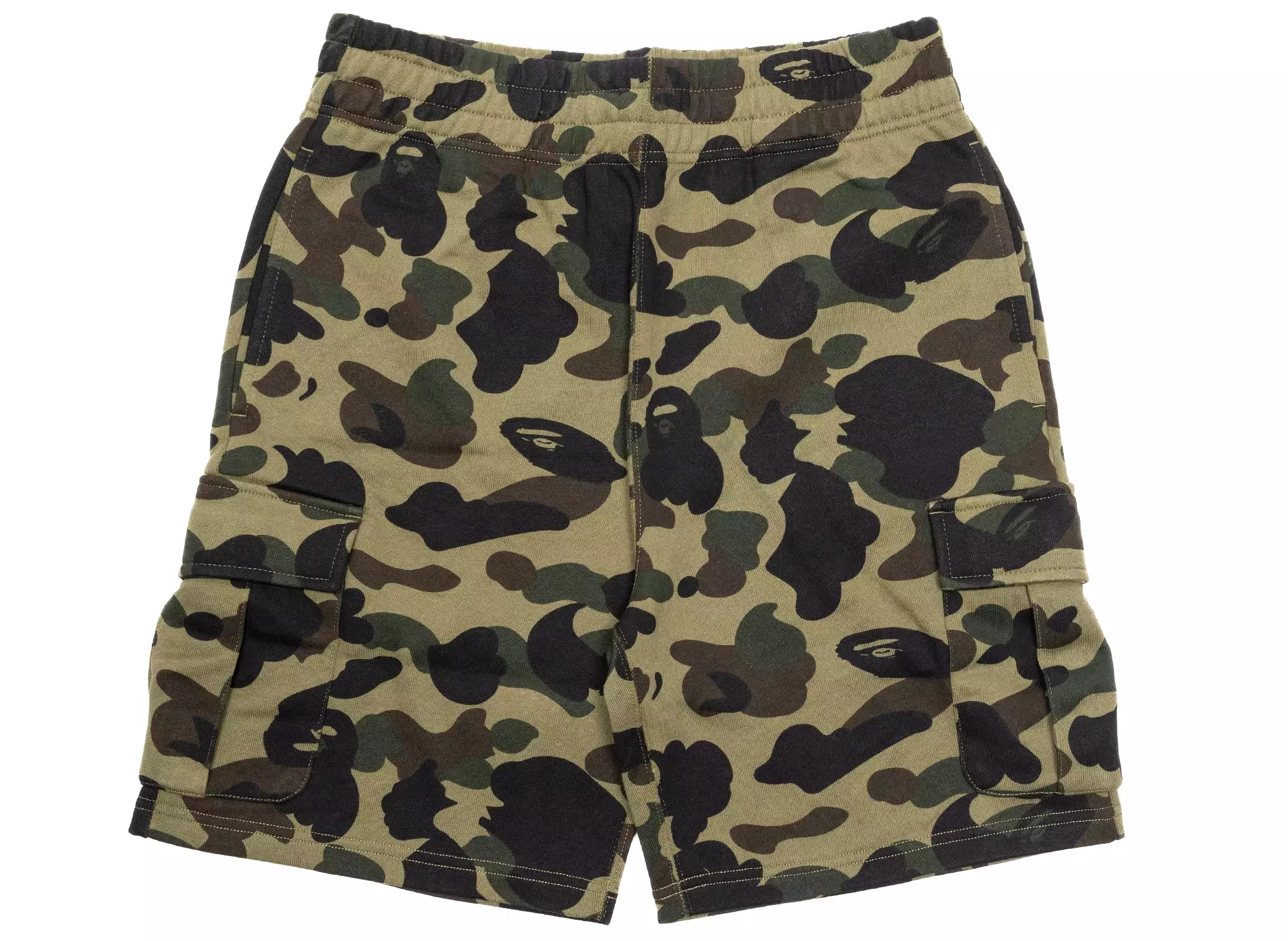 A Bathing Ape 1st Camo 6 Pocket Sweat Shorts in Green