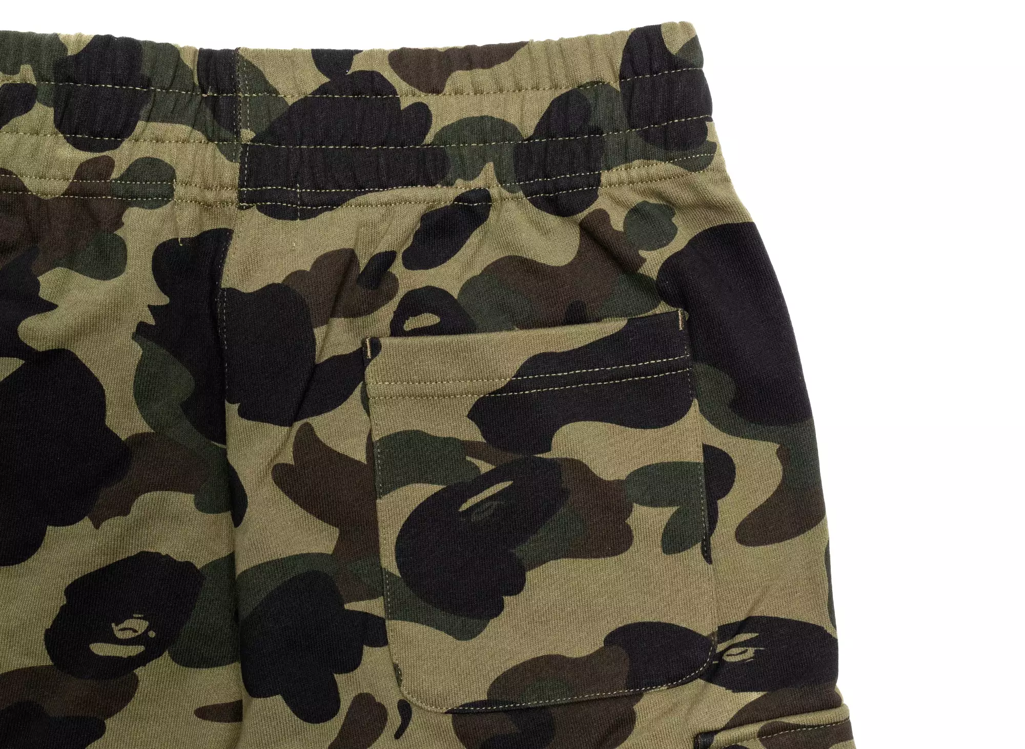 A Bathing Ape 1st Camo 6 Pocket Sweat Shorts in Green