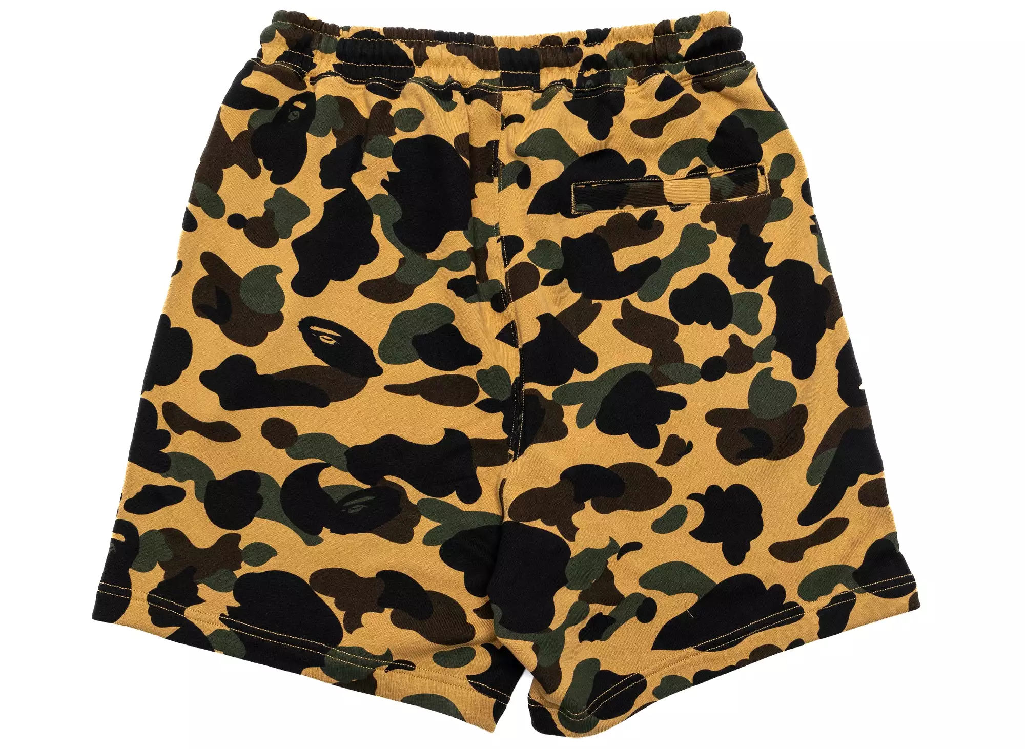 A Bathing Ape 1st Camo Ape Head One Point Sweat Shorts in Yellow xld