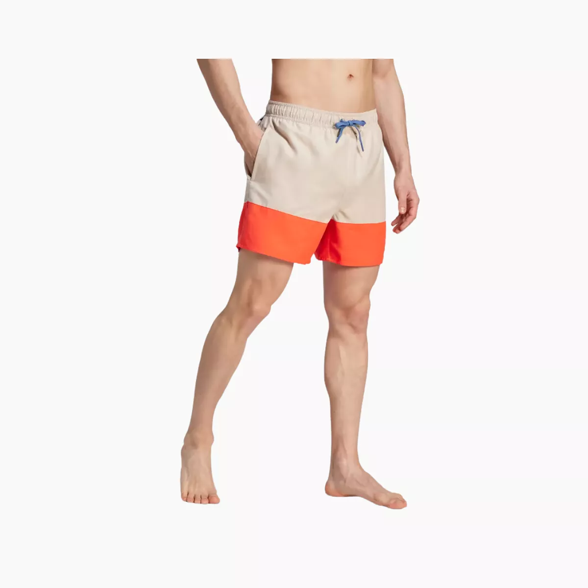 Adidas Colorblock Men's Swim Shorts -Wonder Beige/Bright Red