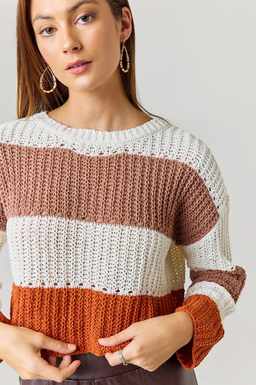 Ariee Colorblock Chenille  Sweater