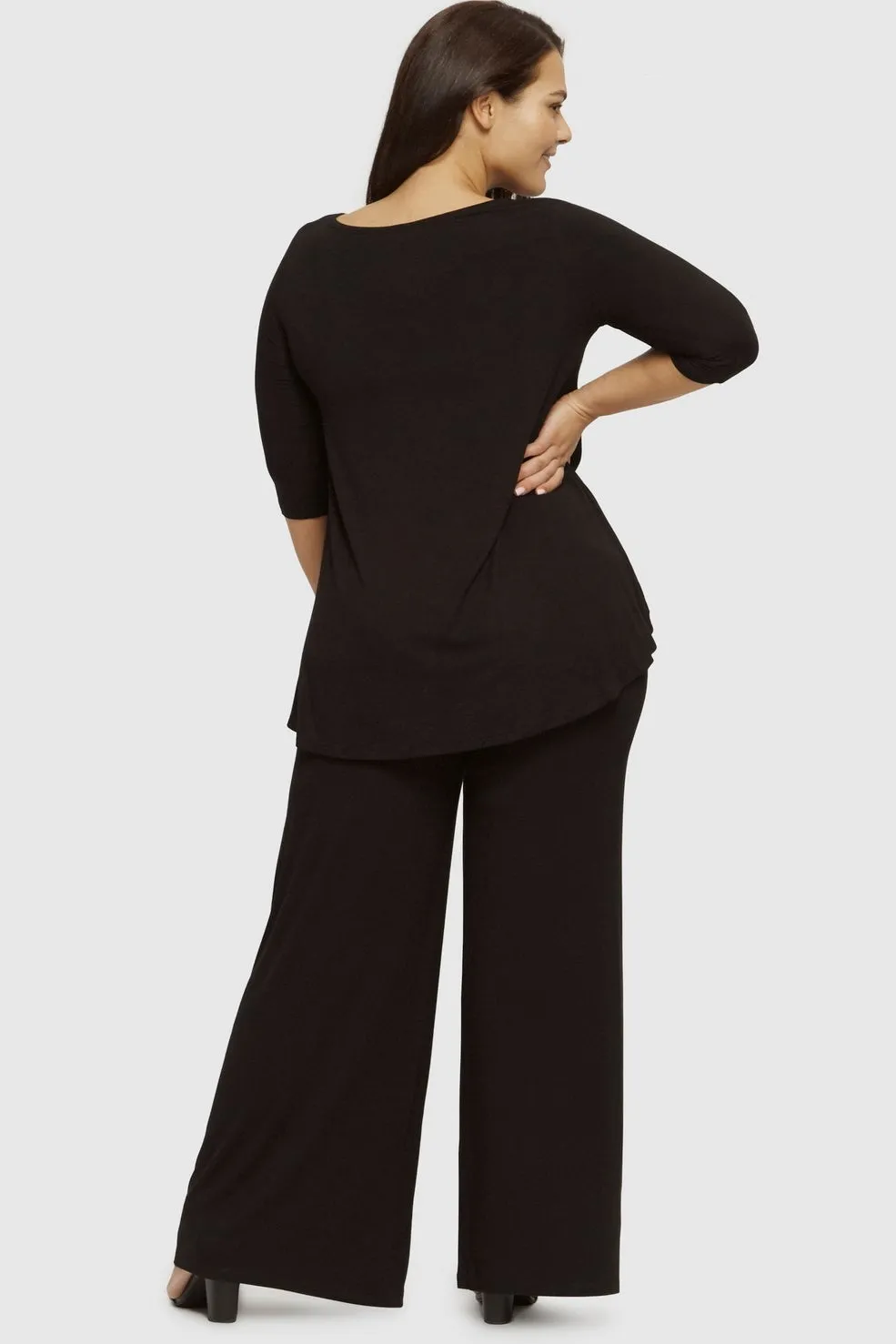 Bamboo Wide Leg Pant  - Black