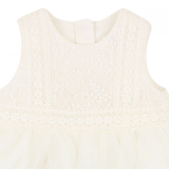 Bebe Embroidered Organza Dress - Ivory