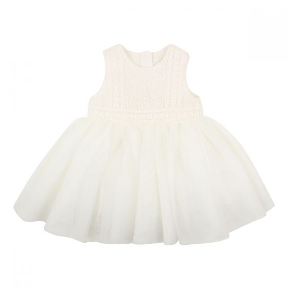 Bebe Embroidered Organza Dress - Ivory