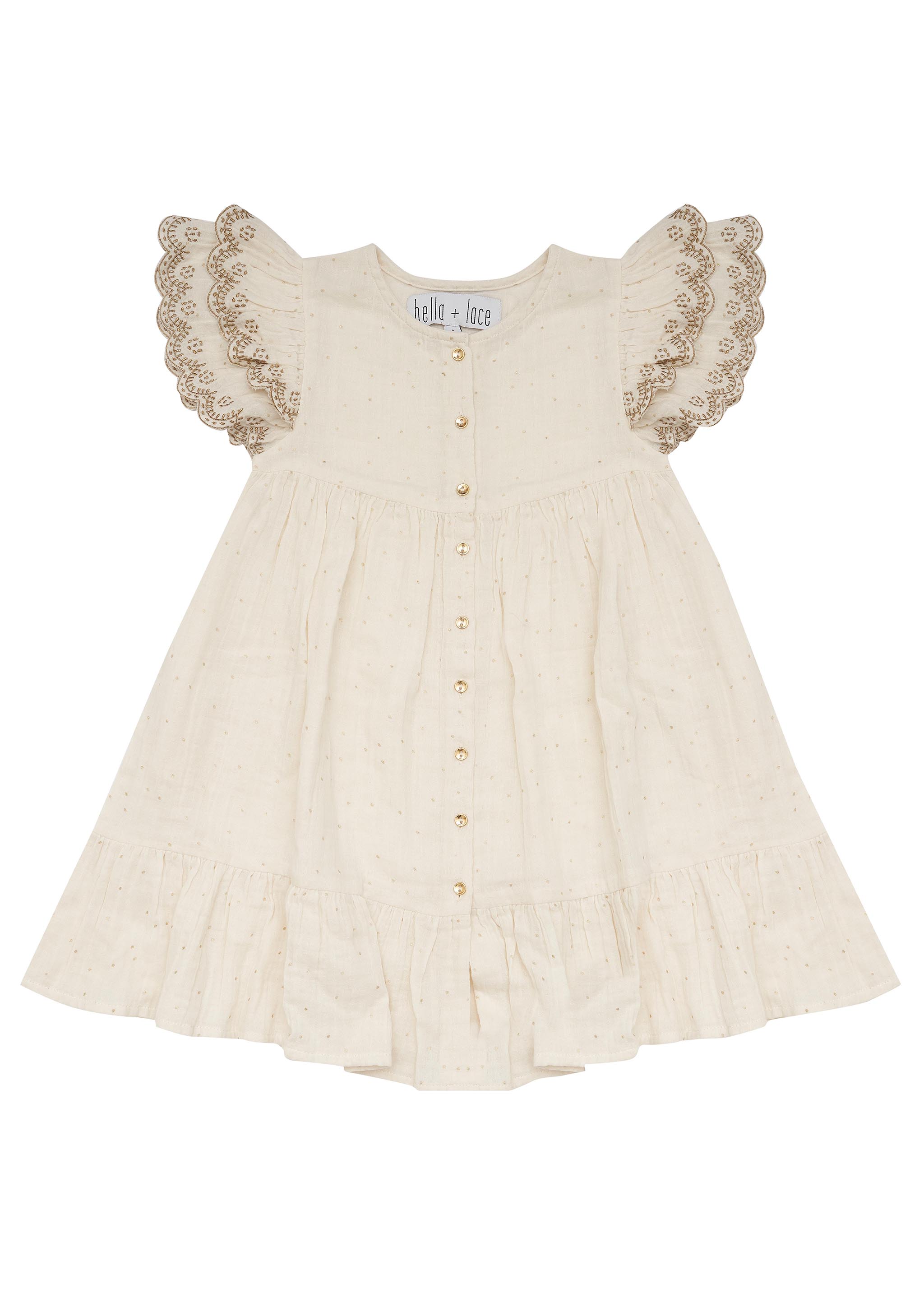 Bella & Lace Christmas Bell Dress - White Christmas