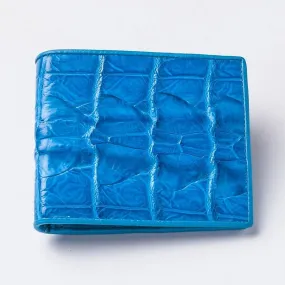 Blue Turquoise Crocodile Tail Skin Mens Wallets