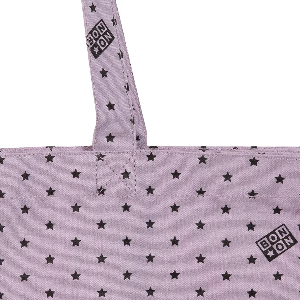 Bonton Beth Mini Tote Bag With Star Print Pompadour Lilac Purple