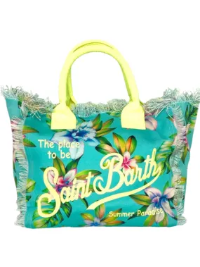 BORSA IN CANVAS FANTASIA TROPICAL CON LOGO