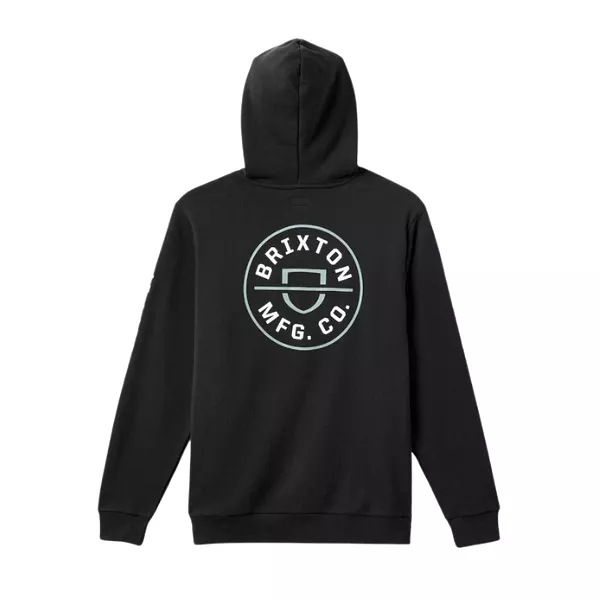 Brixton Crest Hoodie - Black/Chinois Green/White