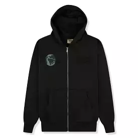 Broken Planet Spider Web Zip-Up Soot Black Hoodie