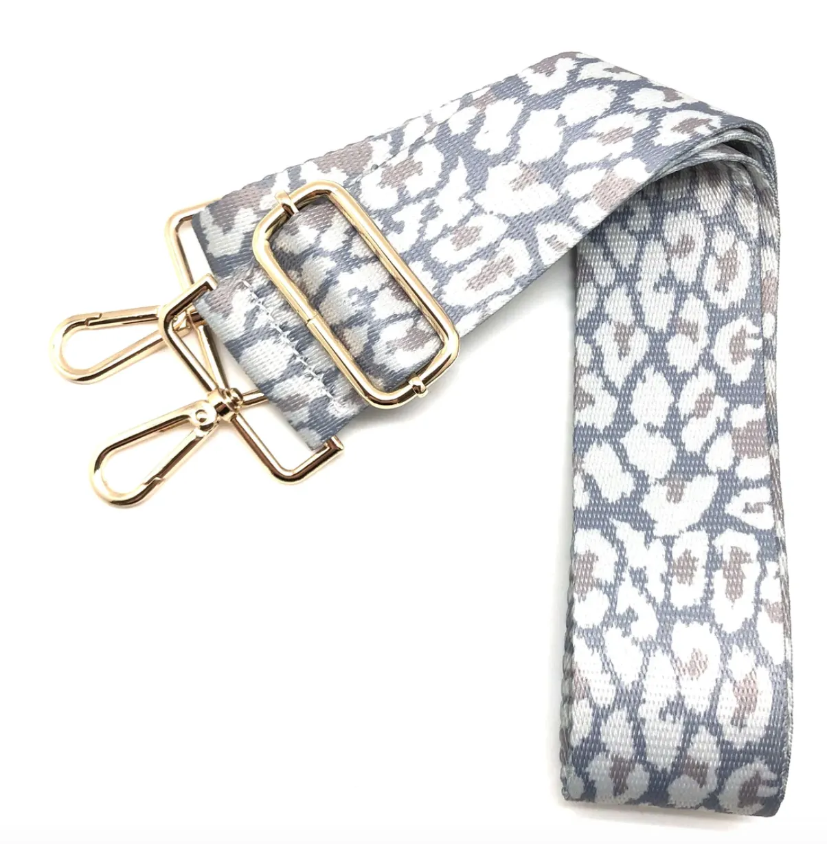 Canvas Bag Strap in Ivory Leopard