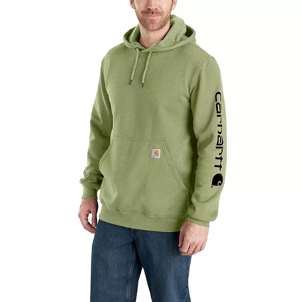 Carhartt Midweight Sleeve Logo Hoodie - Chive Heather