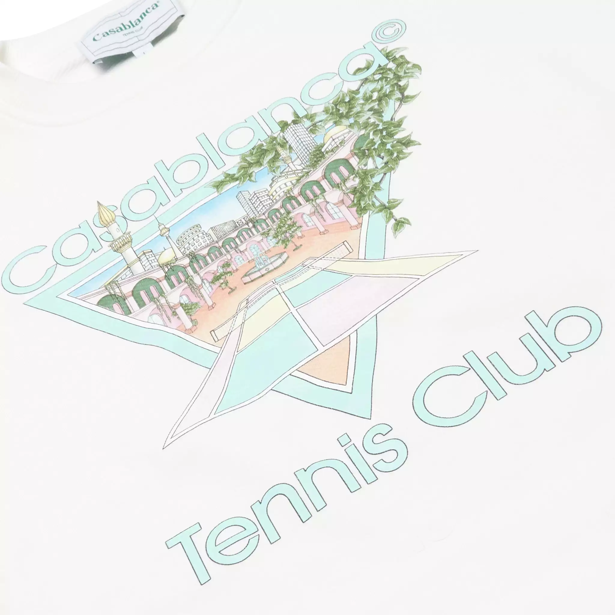 Casablanca Tennis Club Printed White Pastelle Sweatshirt