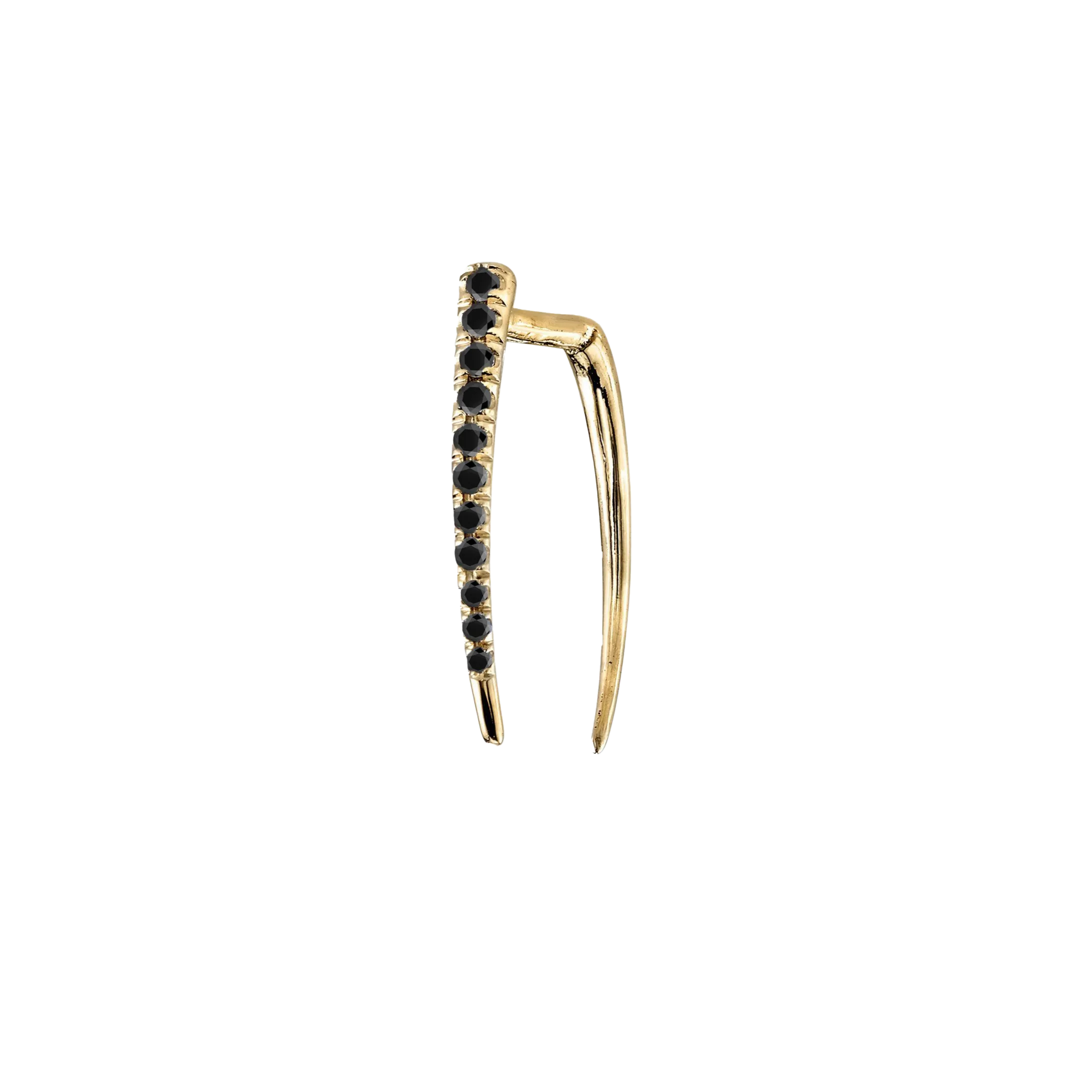 Classic Infinite Tusk Earring with Black Pavé Diamonds