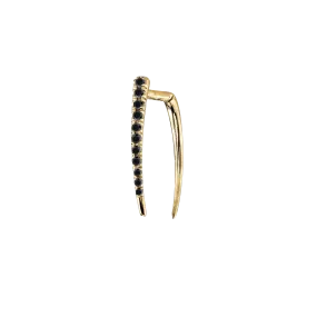 Classic Infinite Tusk Earring with Black Pavé Diamonds