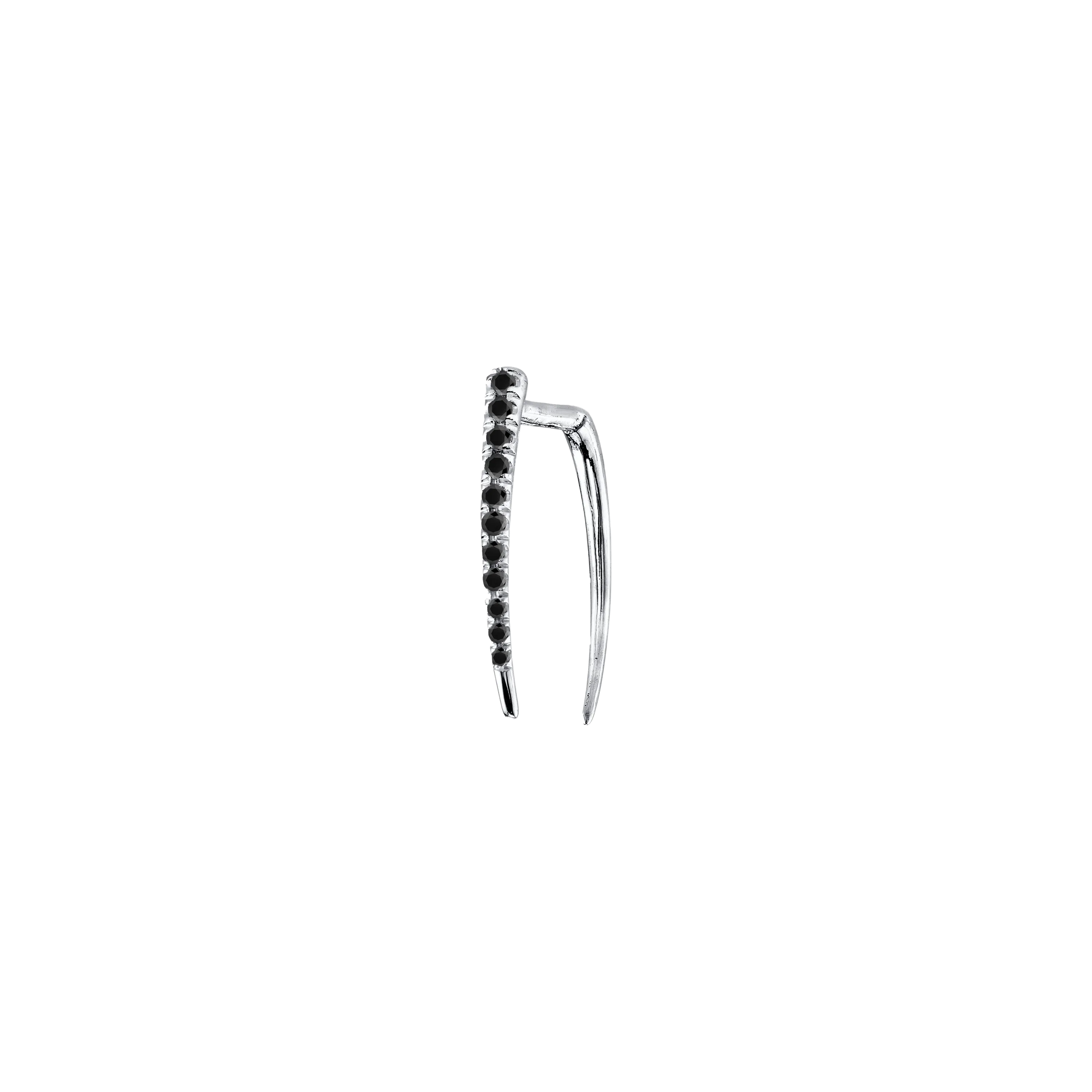 Classic Infinite Tusk Earring with Black Pavé Diamonds