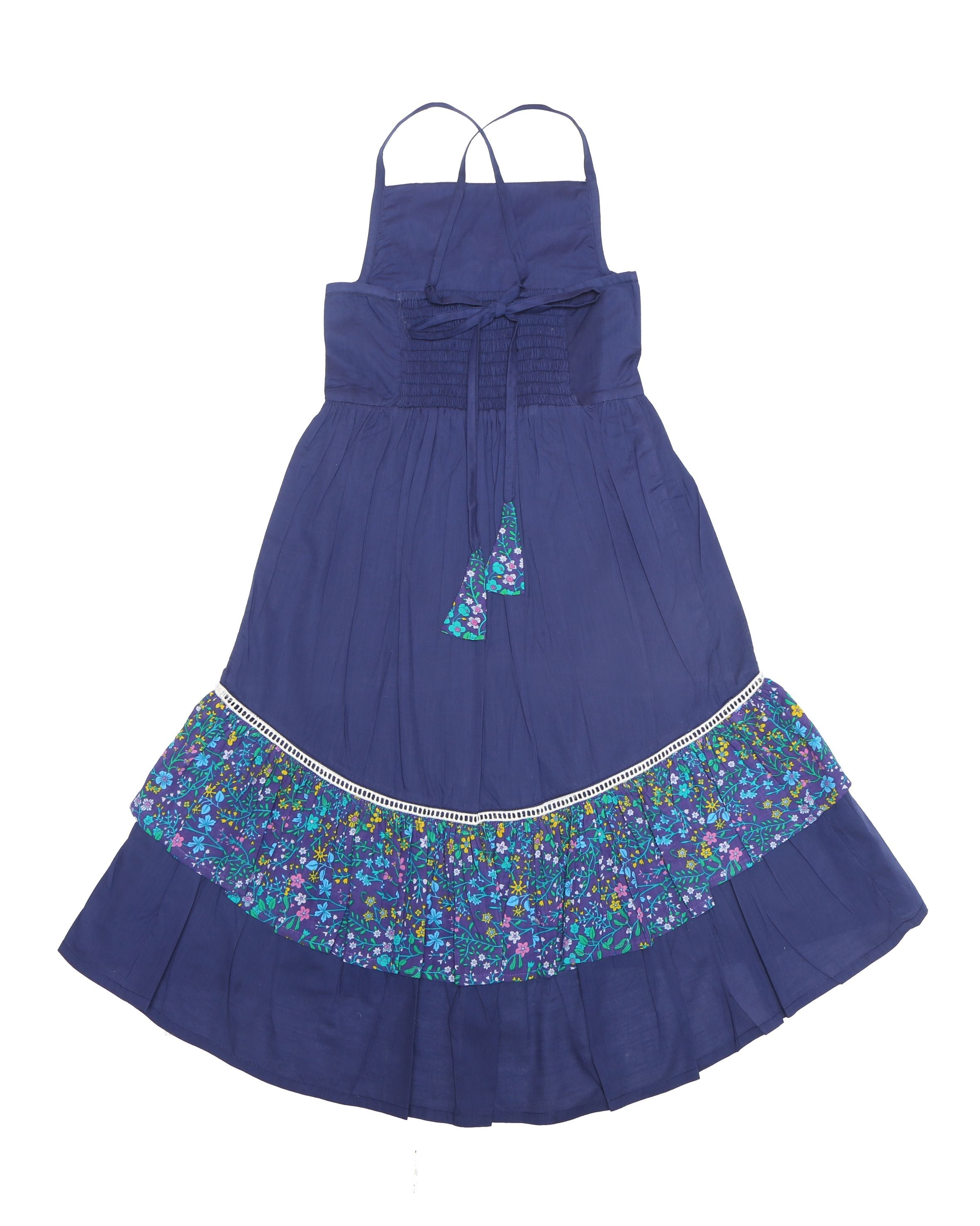 Coco and Ginger Lilac Dress Ink with Dove Embroidery and Ink Jardin Patch