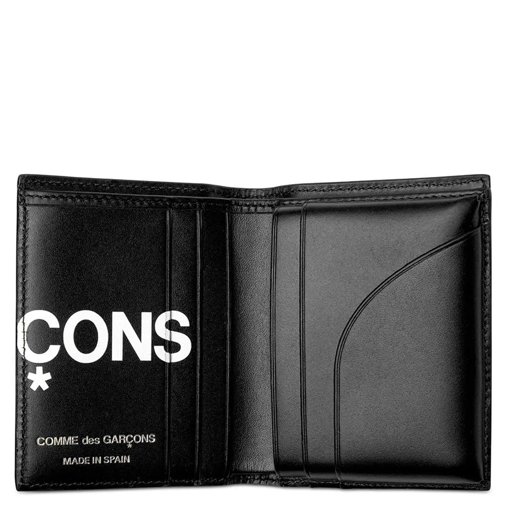 Comme des Garcons Huge Logo Leather Wallet - Black