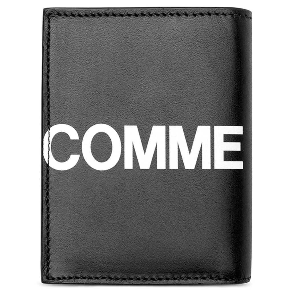 Comme des Garcons Huge Logo Leather Wallet - Black