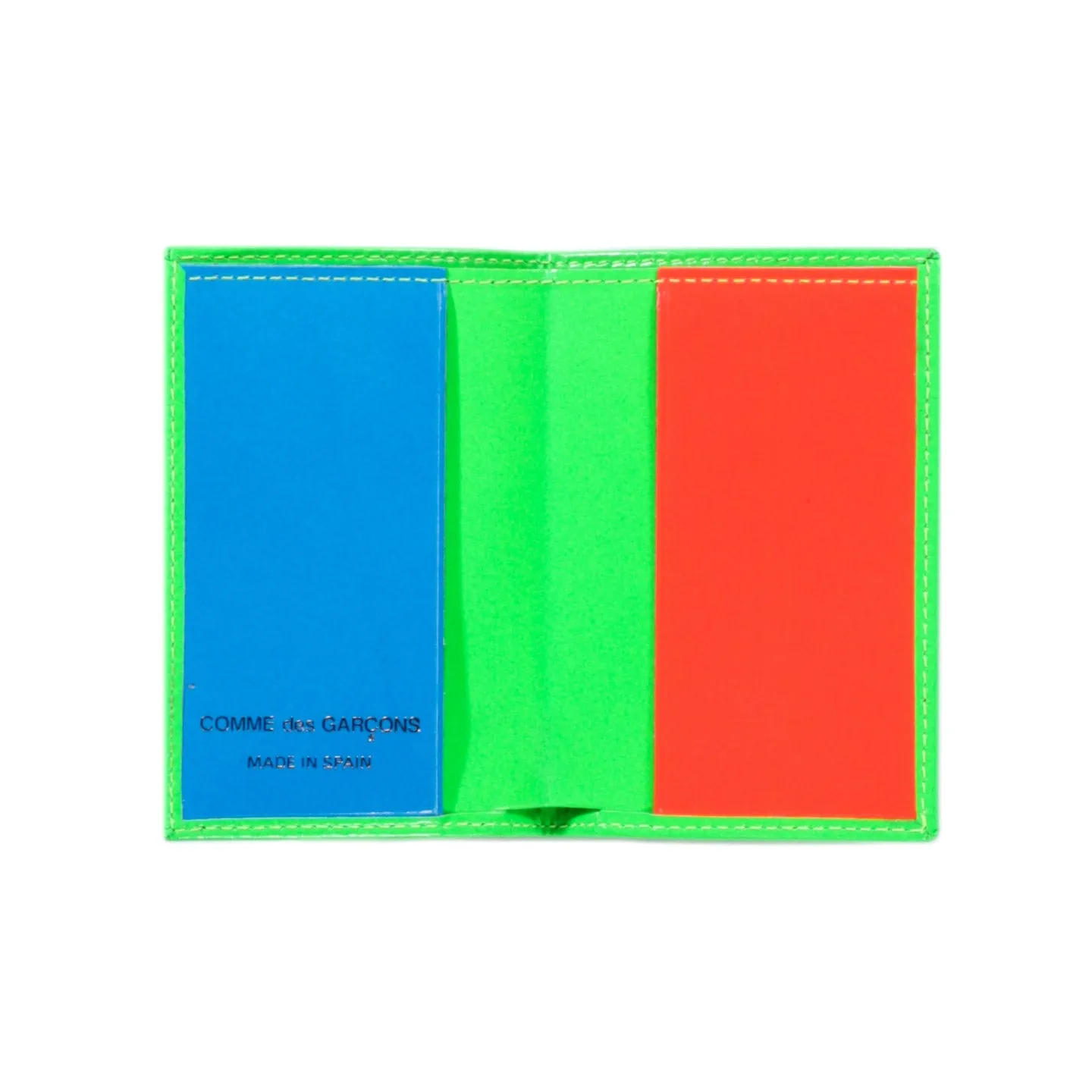 COMME DES GARCONS SA6400 SUPER FLUO WALLET GREEN