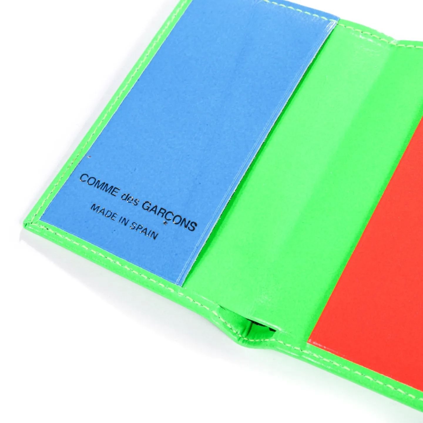 COMME DES GARCONS SA6400 SUPER FLUO WALLET GREEN