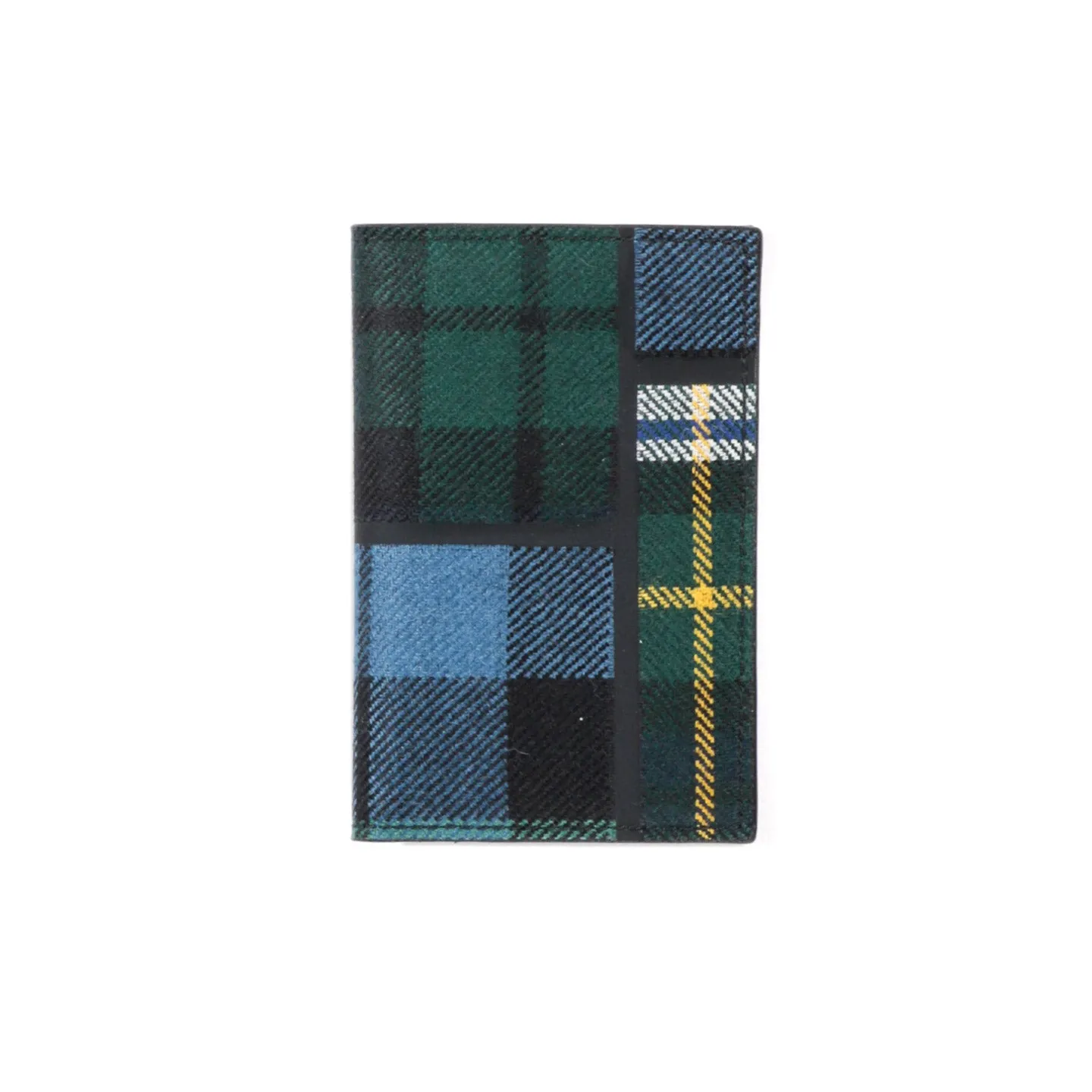 COMME DES GARCONS SA6400 TARTAN PATCHWORK WALLET GREEN