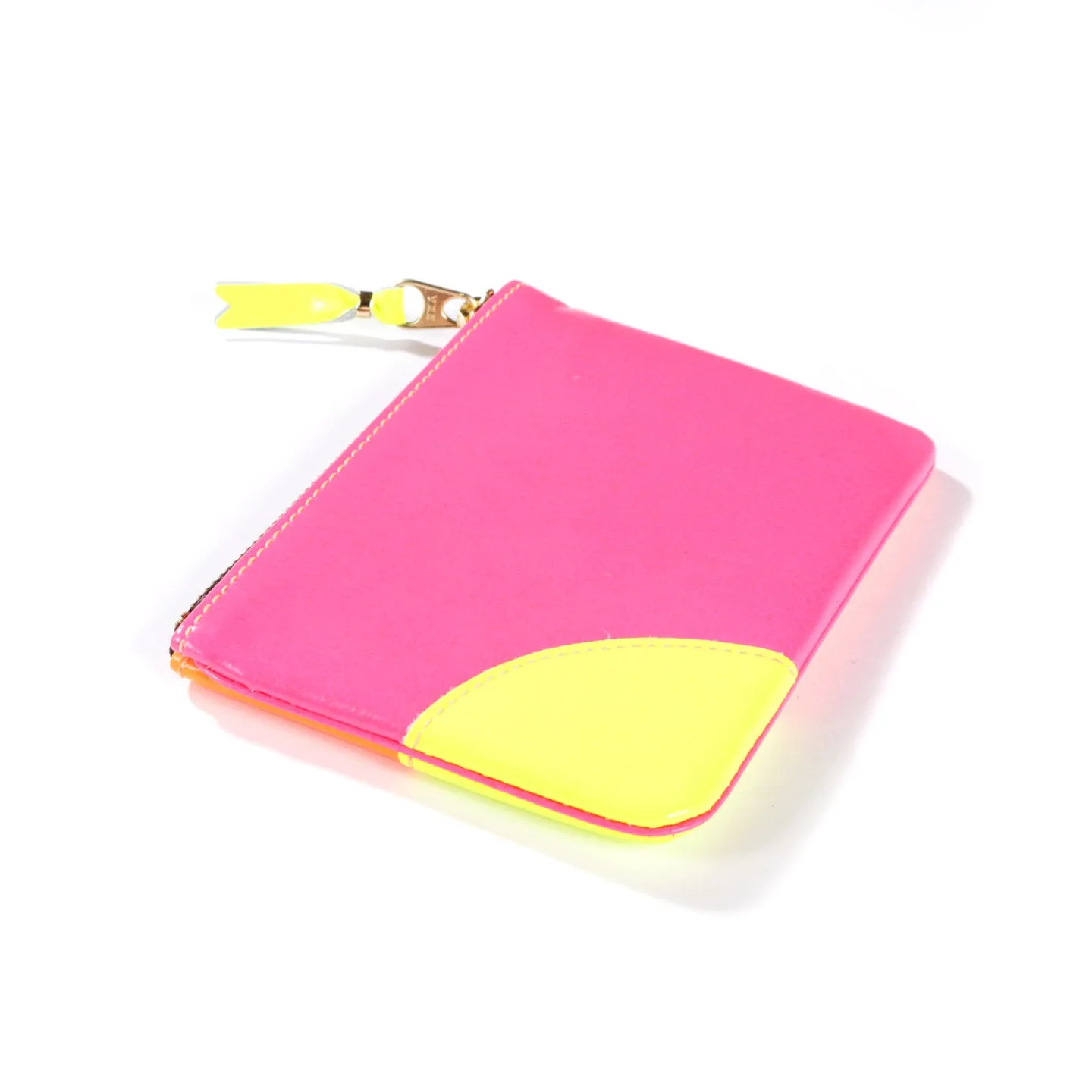 COMME DES GARCONS SA8100 SUPER FLUO ZIP WALLET ORANGE / PINK