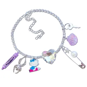 Crystal Heart Charm Necklace