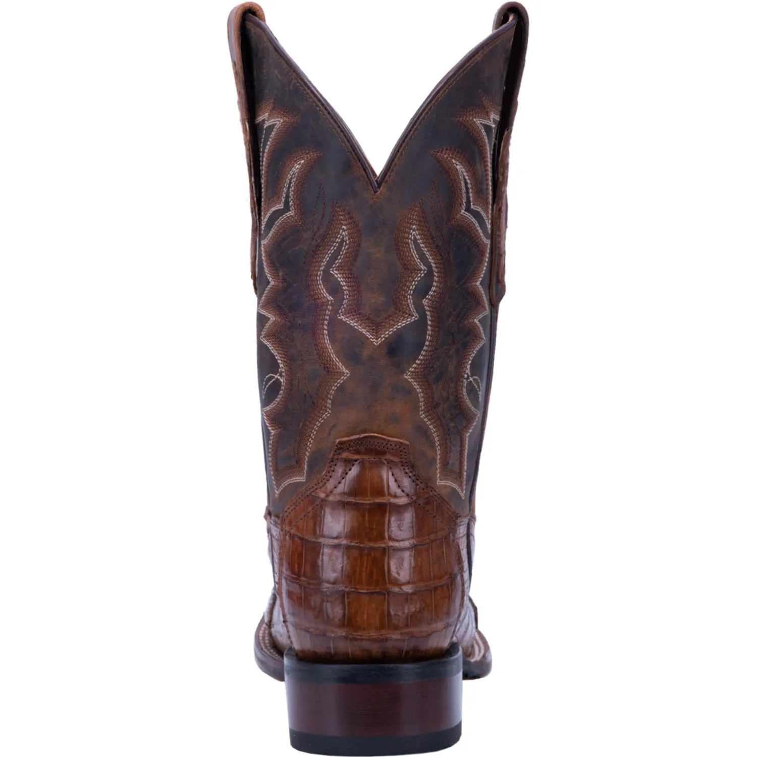 Dan Post Mens Chocolate/Bay Apache Cowboy Boots Caiman Square Toe