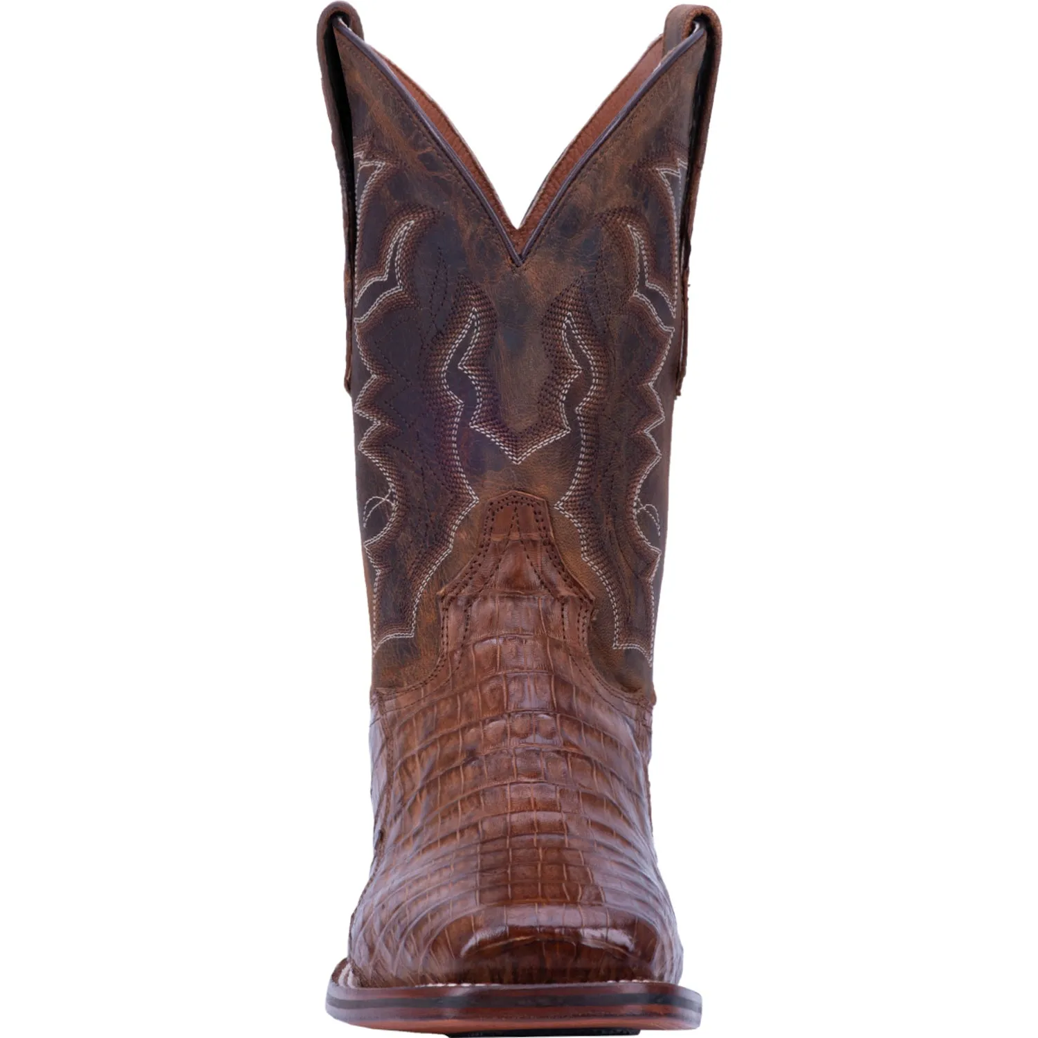 Dan Post Mens Chocolate/Bay Apache Cowboy Boots Caiman Square Toe