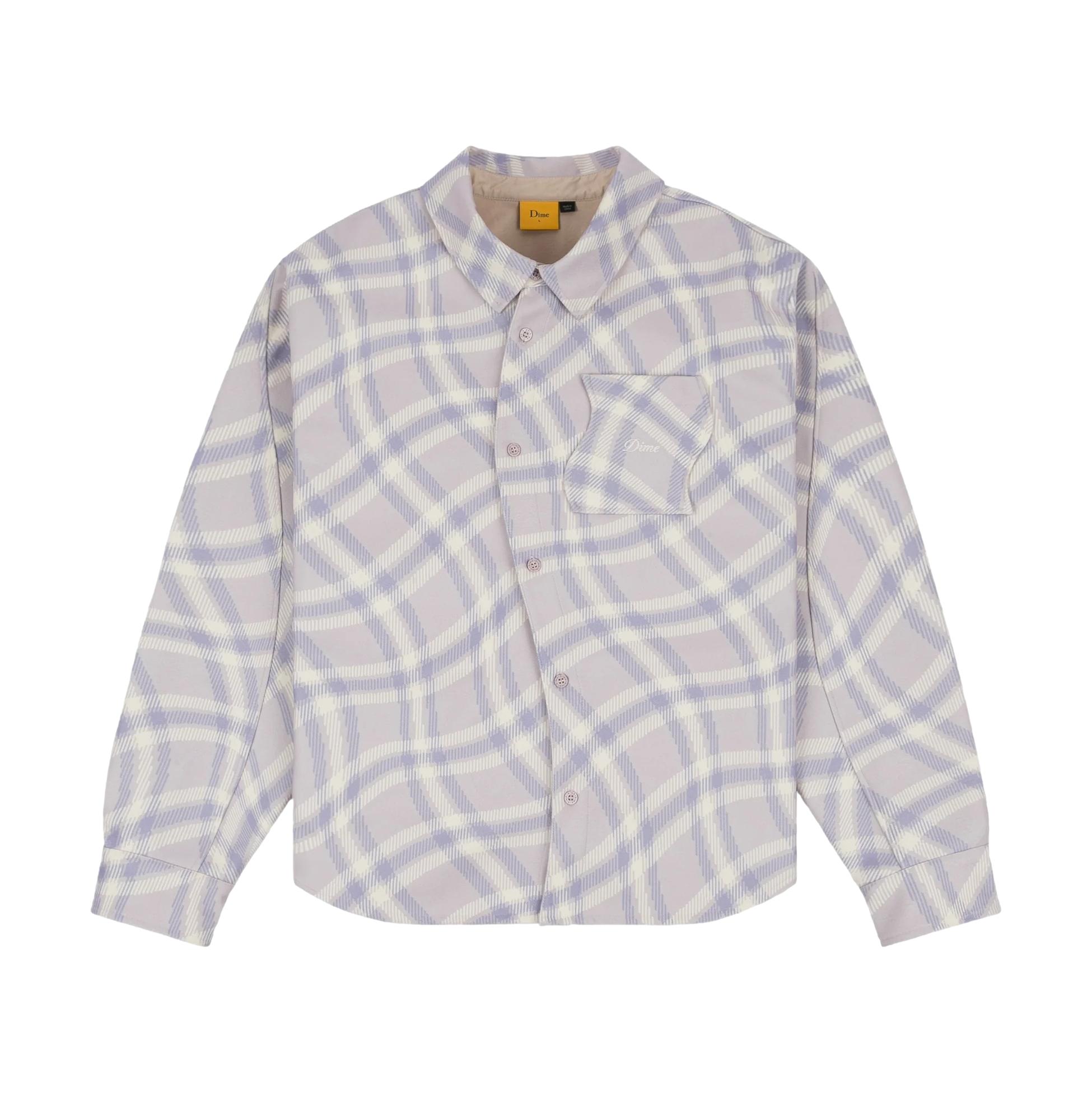 Dime Plaid Fleece Shirt Lilac Gray