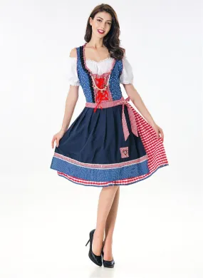 Fashion Oktoberfest Costume German Bavarian Fancy Dress Up Dirndl Lederhosen Beer Girl Maid Costume