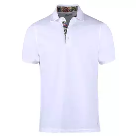 Flower Patterned Contrast Polo Shirt