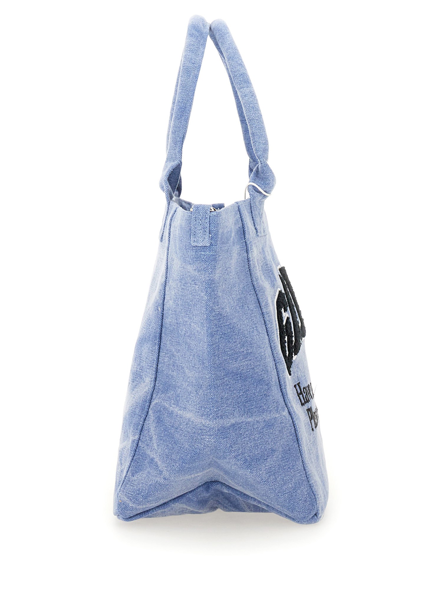 GANNI    SMALL SHOPPER BAG WITH COTTON CANVAS LOGO