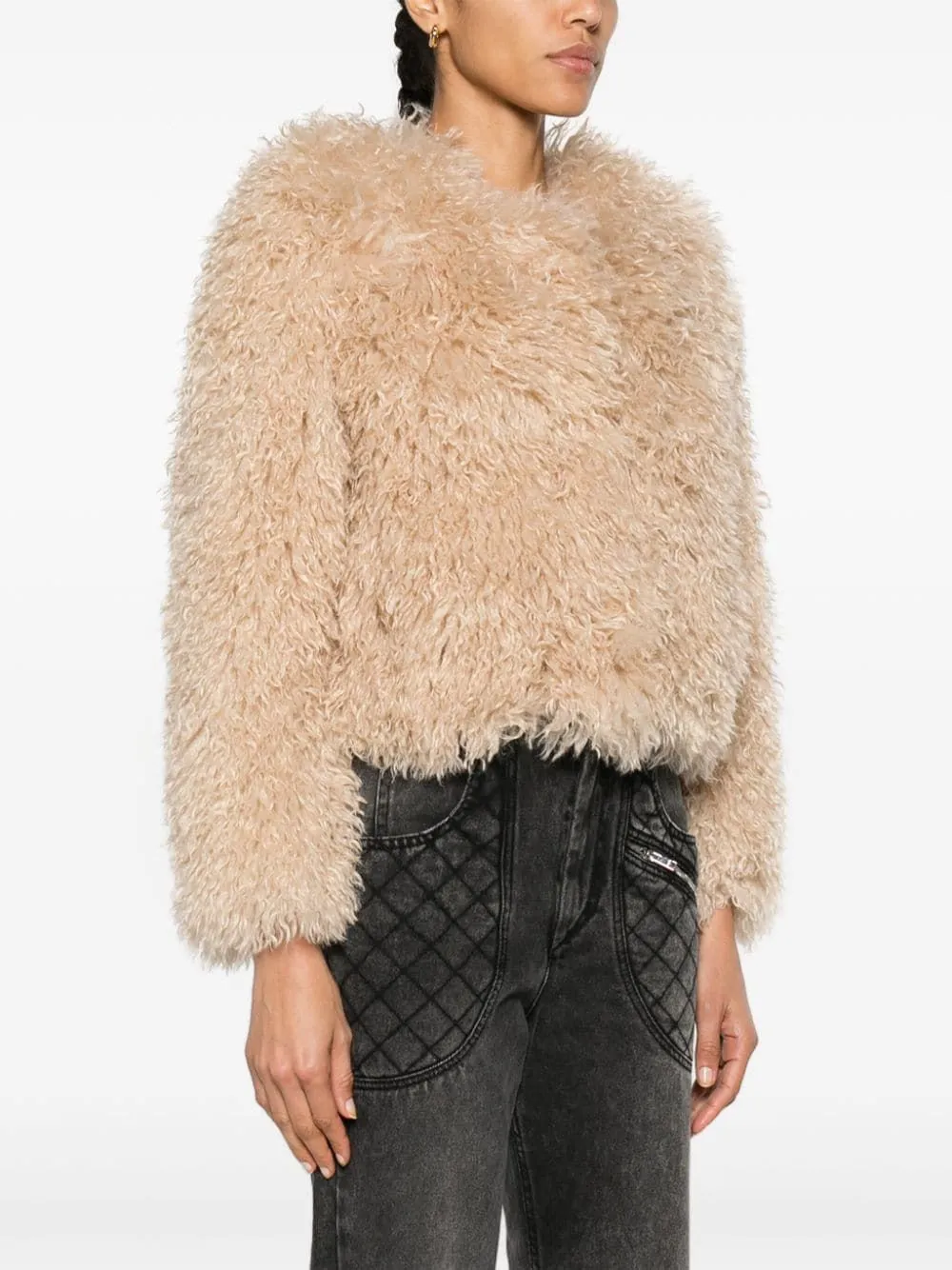 ISABEL MARANT Ecru Elegance Mini Outerwear Jacket