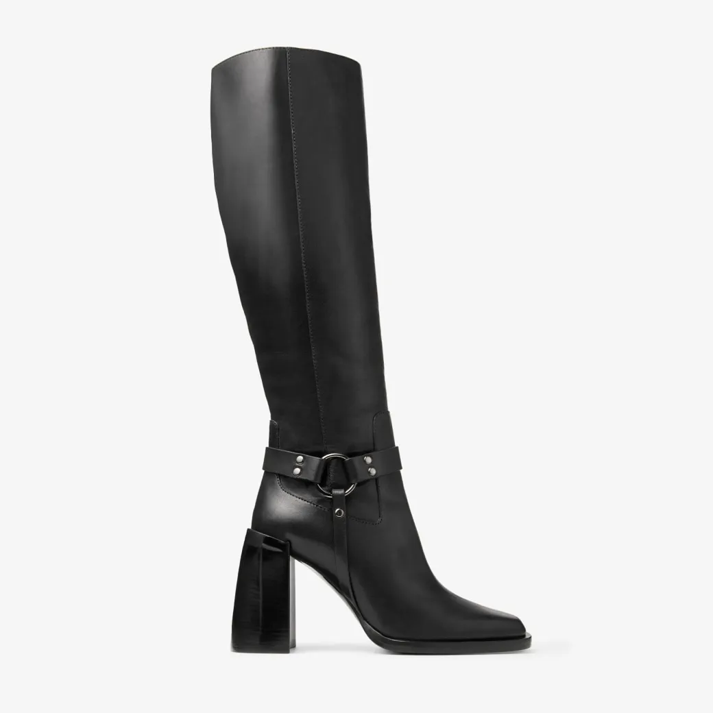 Isabelle Knee Boot 95 Black Leather Knee-High Boots