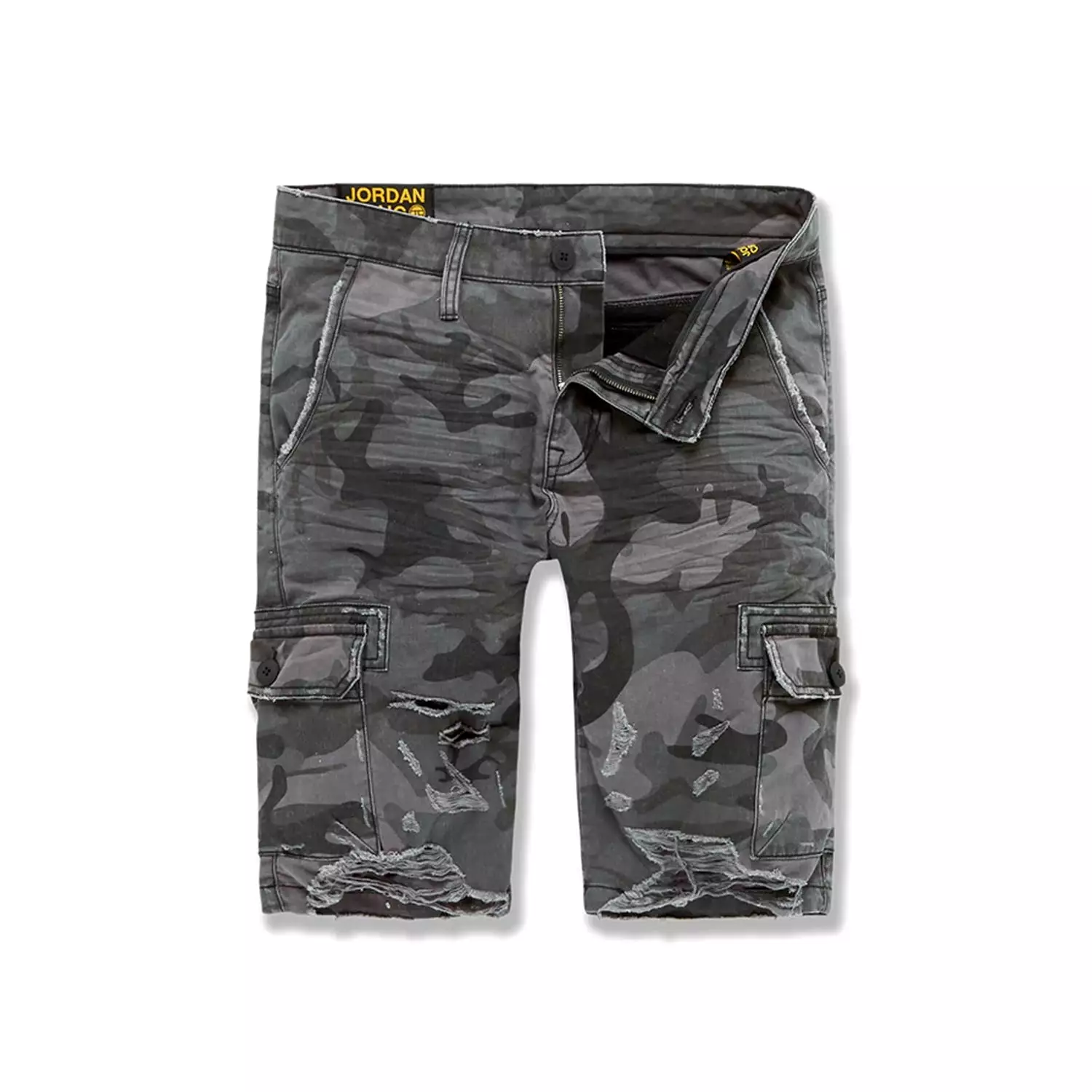 Jordan Craig Men's War Torn Cargo Shorts Black Camo