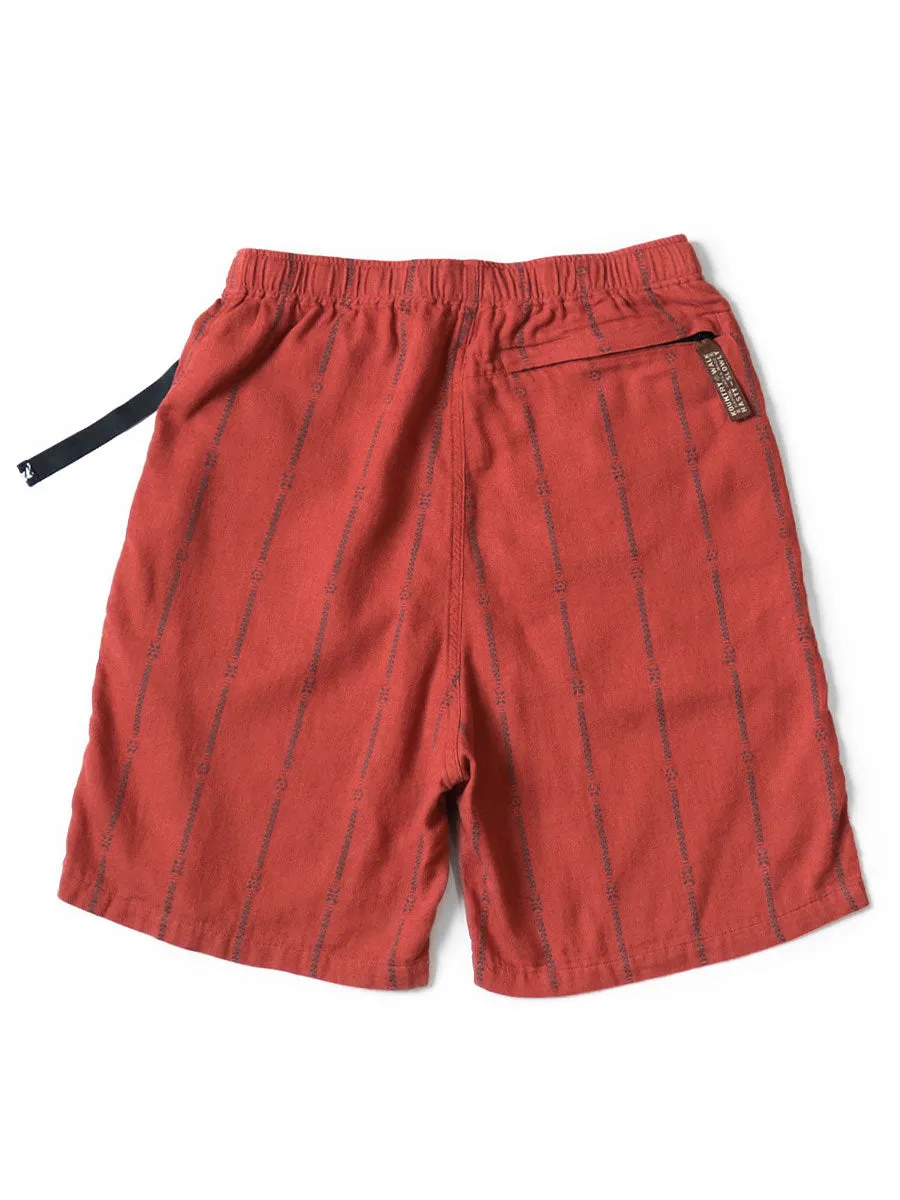 Kapital cotton linen Siamese stripe easy shorts pants