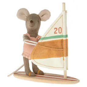 Maileg Toys Little Sister Beach Mouse Surfer