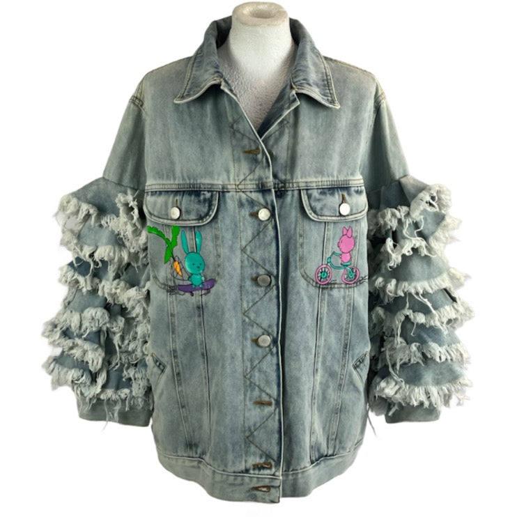 Natasha Zinko 890 Distressed Denim Oversized Jacket XXS/XS/S/M/L/XL