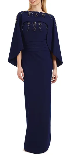 Olympia Detachable Cape Gown