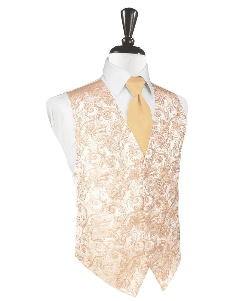 Peach Tapestry Tuxedo Vest