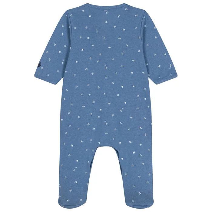 Petit Bateau Baby Pyjamas With Paw Print Blue Beach