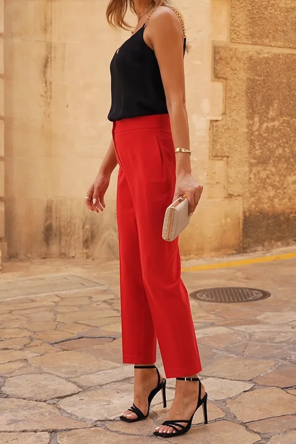 Red Tuxedo Trousers