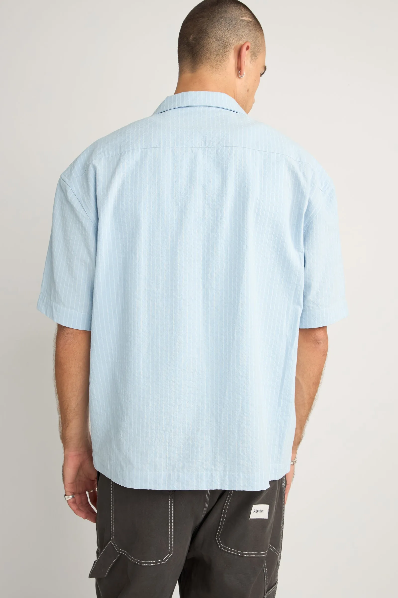 Relaxed Check Ss Shirt Blue